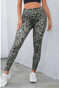 Gray Leopard Print Active Leggings