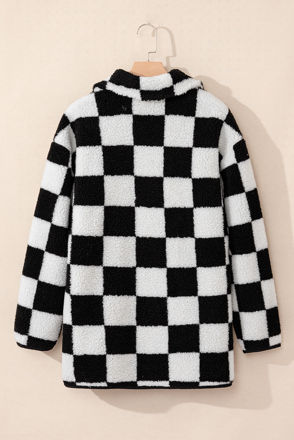 Black Checkered Fleece Jacket