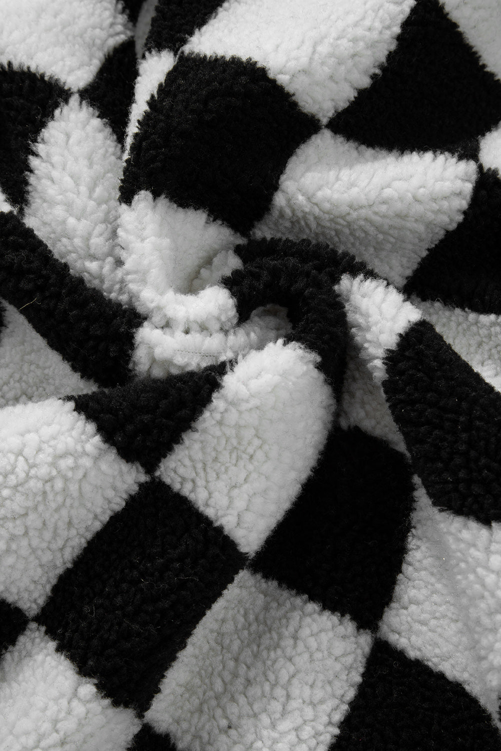 Black Checkered Fleece Jacket