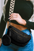 Black Shoulder Bag With Coin Purse