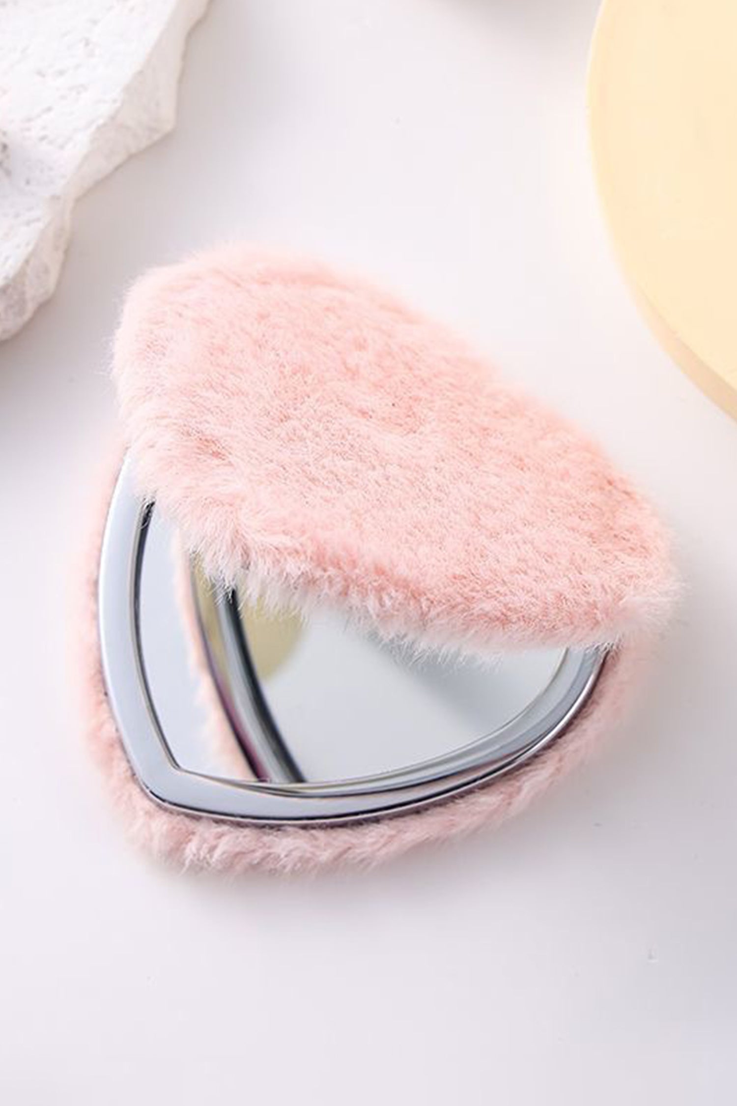 Pink Heart Shape Mini Cosmetic Mirror