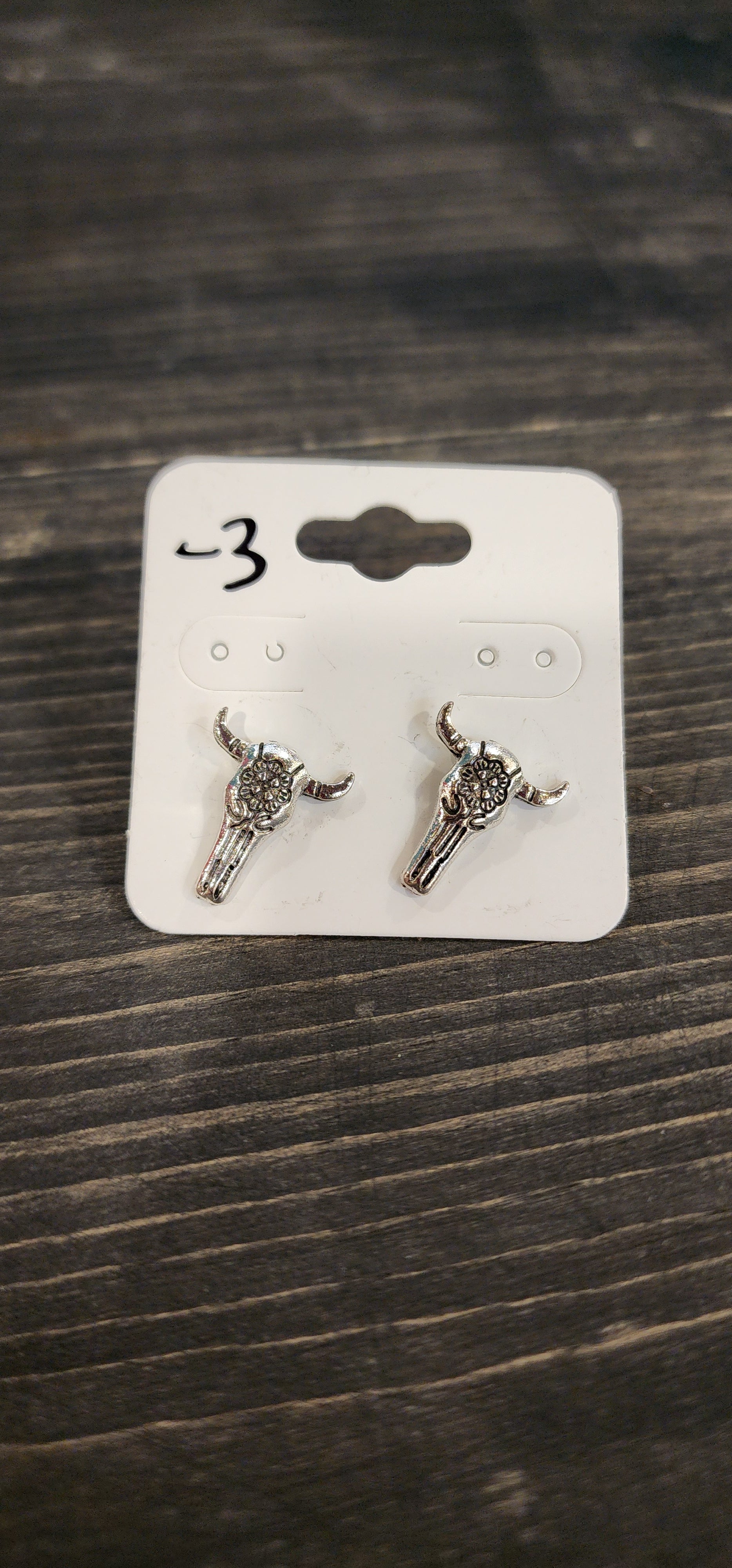 Cow Skull Stud Earrings