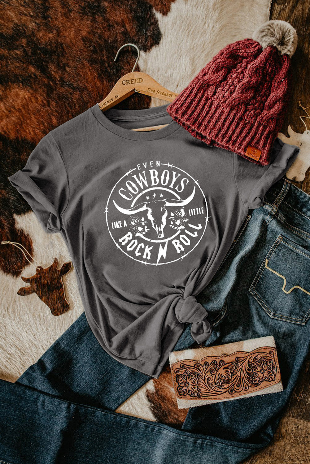 Gray Western Graphic Tee