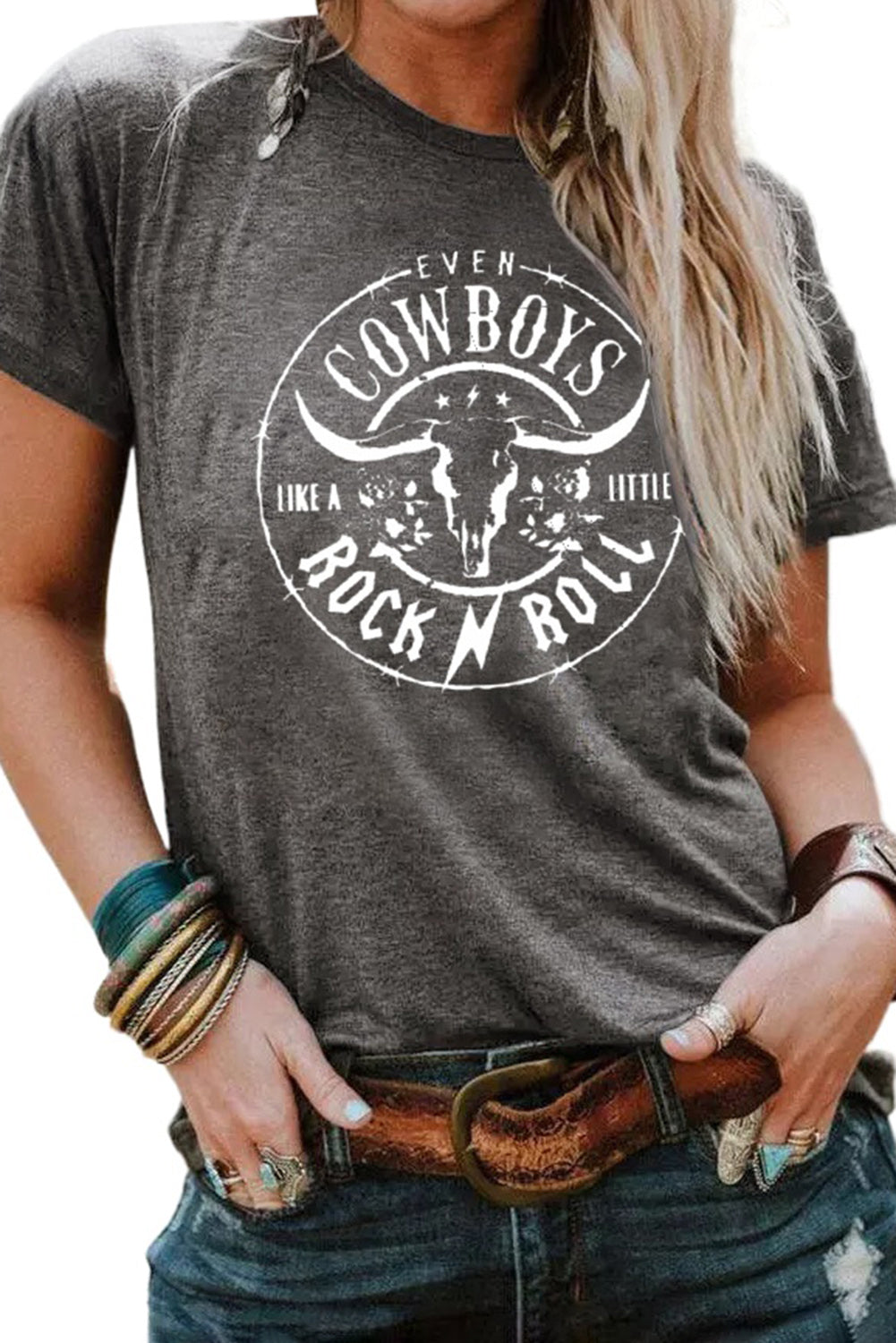 Gray Western Graphic Tee