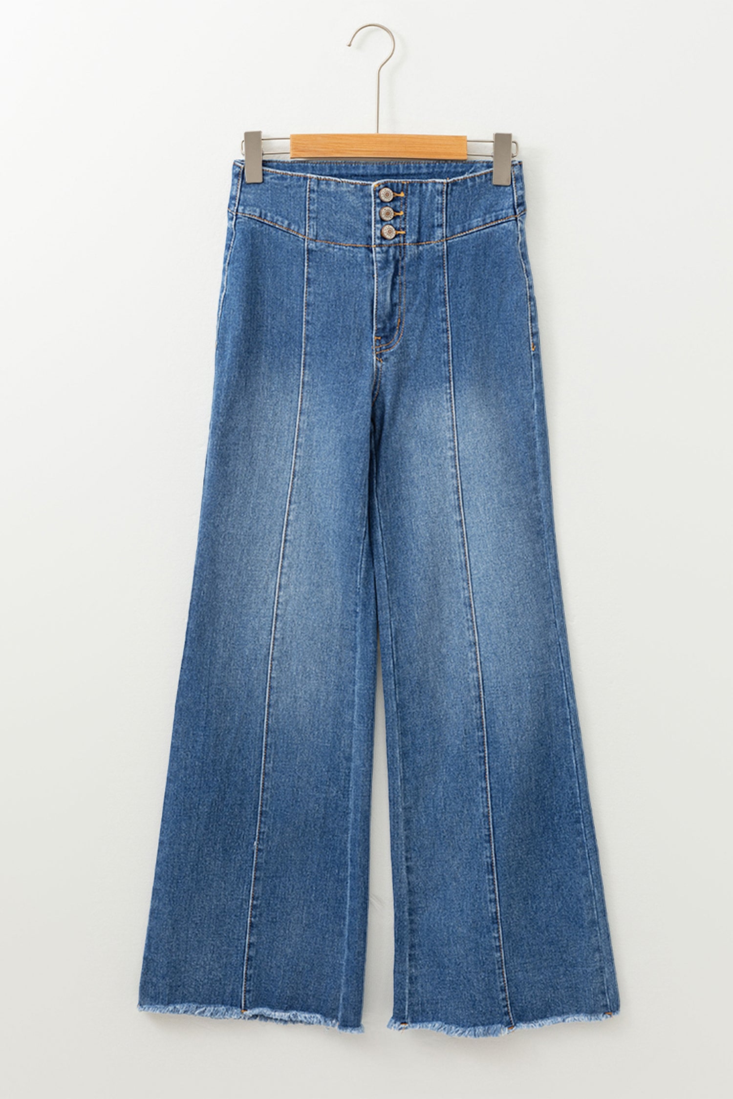 Sail Blue High Waist Seamed Flare Jeans