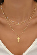Gold Plated Triple Layer Chain Necklace